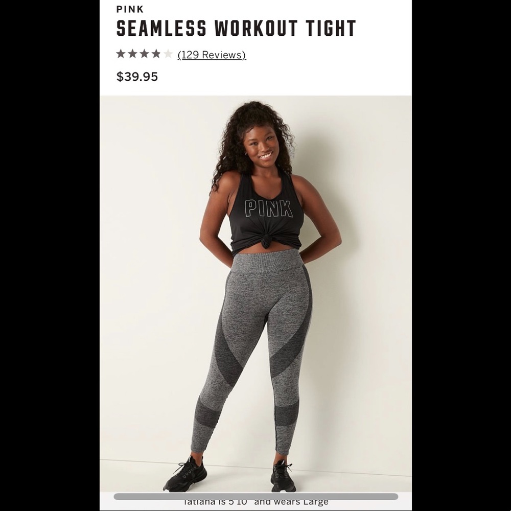 Seamless lightblue marled workout leggings by PINK